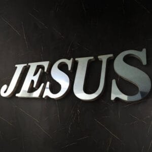 Letreiro Jesus em Aço Inox 50cm