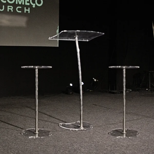 Púlpito Hillsong Com Duas Mesa Clean de Aço Inox e Acrílico - Image 2