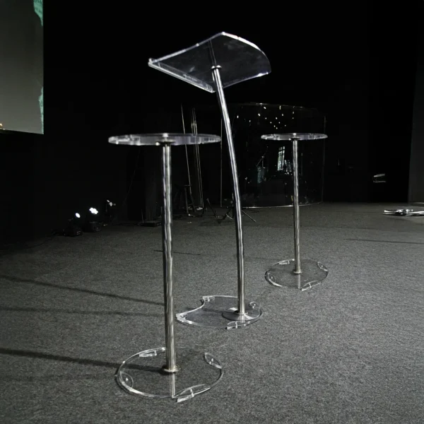Púlpito Hillsong Com Duas Mesa Clean de Aço Inox e Acrílico - Image 4