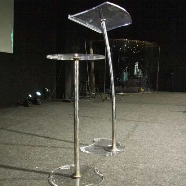 Púlpito Hillsong e Mesa Clean de Aço Inox e Acrílico - Image 5