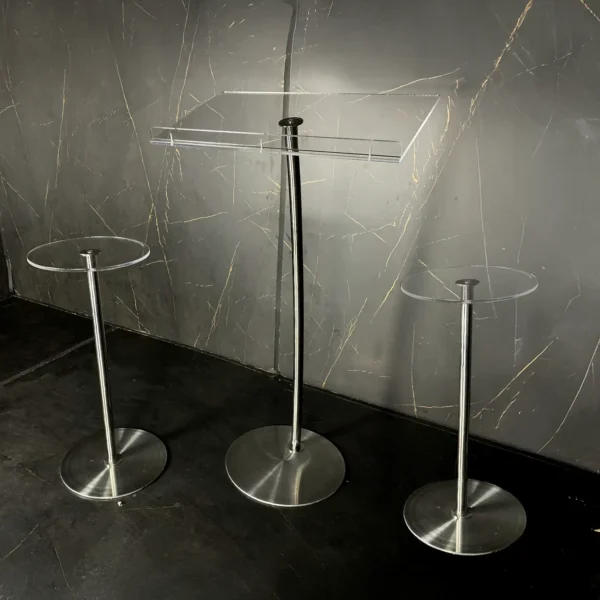 Púlpito Hillsong com Duas Mesas Slim em Aço Inox e Acrílico - Image 2